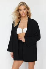 Trendyol Black Woven Kimono Shorts Set