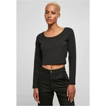 Women's Organic Black Long Sleeve Wide Neck