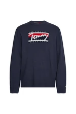 Tommy Jeans Sveter - TJM TOMMY GRAPHIC FLAG SWEATER modrý