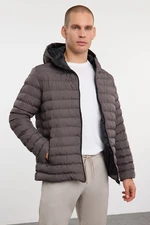 Trendyol Anthracite Regular Fit Hooded Winter Coat