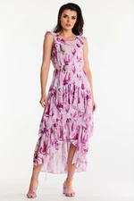 Awama Woman's Dress A500 Pink/Flowers