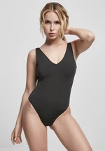 Women's recycled high-leg swimsuit black