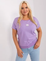 Purple plus size blouse with rhinestones