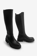 Marjin Women's Daily Boots With Elastic Stretch Stretch Knee-Length Verilas Black