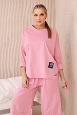 Women's set sweatshirt + pants Punto - dark powder pink