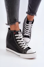 Women's Wedge Sneakers Cross Jeans Black