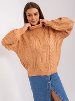 Peach oversize sweater with handbags