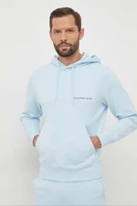 Bavlněná mikina Calvin Klein Jeans pánská, s kapucí, hladká, J30J324620