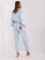 Light blue and fluorine pink tracksuit with sweatshirt