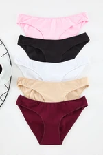 Trendyol Multi-Colored 5-Pack Cotton Classic Knitted Panties