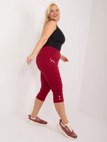 Burgundy fishing pants made of plus size fabric