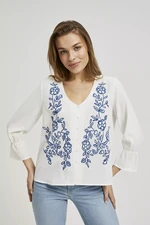 Women's shirt with MOODO pattern - white