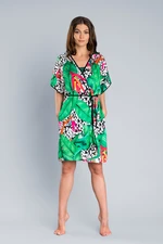 Dorita bathrobe with short sleeves - print