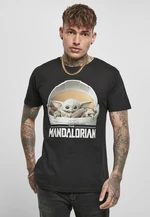 Children's T-shirt with Yoda Mandalorian logo, black