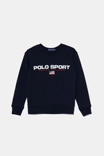 Dětská mikina Polo Ralph Lauren tmavomodrá barva, s potiskem, 323962110001