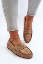 Classic Women's Suede Loafers Dark Beige Glimris