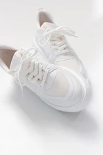 LuviShoes Women's White Skin Sneakers