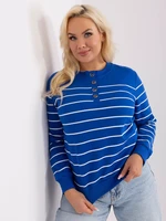 Plus Size Cotton Blouse Cobalt Blue