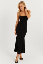 Cool & Sexy Women's Black Strap Maxi Dress