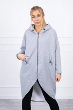 Long insulated sweatshirt in gray color