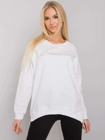 RUE PARIS Women's white cotton sweatshirt