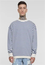 Men's Striped Crewneck Sweatshirt - White Sand/Blue