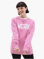 Pink Womens Sweatshirt VANS WM CLASSIC V CREW - Women