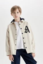 DEFACTO Boy Oversize Wide Fit Hooded Gabardine Long Sleeve Shirt