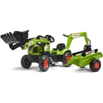 FALK Šlapací traktor 2040N Claas Arion 410 s nakladačem, rypadlem a přívěsem