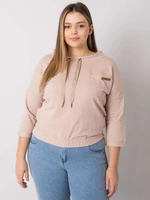 Light beige sweatshirt plus size without hood Pasadena