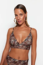 Trendyol Animal Print Triangle Bikini Top