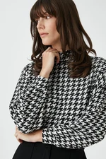 Koton Rachel Araz X - Crowbar Pattern Stand-Up Collar Sweater