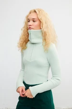 VATKALI Crop sweater with zip at neckline - Limited edition