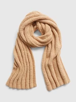 Brown women's knitted scarf sherpa GAP