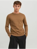 Hnědý pánský basic svetr Jack & Jones Basic