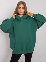 Women's cotton dark green sweatshirt with pockets