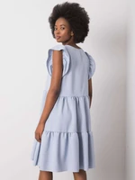 RUE PARIS Blue dress with ruffles