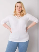 Larger white viscose blouse