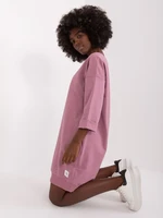 Powder pink basic sweatshirt with 3/4 sleeves Iveta