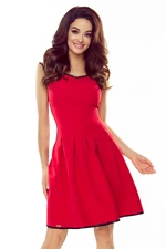 Flared dress with lace Bergamo - red