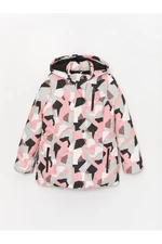 LC Waikiki Hooded Patterned Girl's Coat