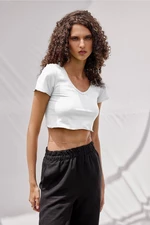 VATKALI V-Neck Crop Top White