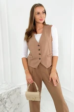 Viscose vest set + camel pants