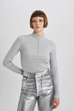 DEFACTO Slim Fit Half Turtleneck Long Sleeve T-Shirt