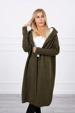 Hooded sweater in khaki color