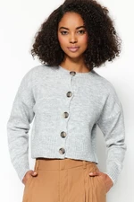 Trendyol Gray Soft Textured Gradient Knitwear Cardigan