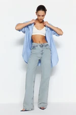 Trendyol Light Blue High Waist Wide Leg Jeans