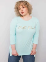 Light blue blouse with inscription