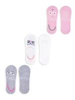 Yoclub Kids's Girls' Ankle No Show Boat Socks Patterns 3-pack SKB-43/3PAK/GIR/001