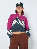 Blue and pink patterned sweater Noisy May Peaks - Women